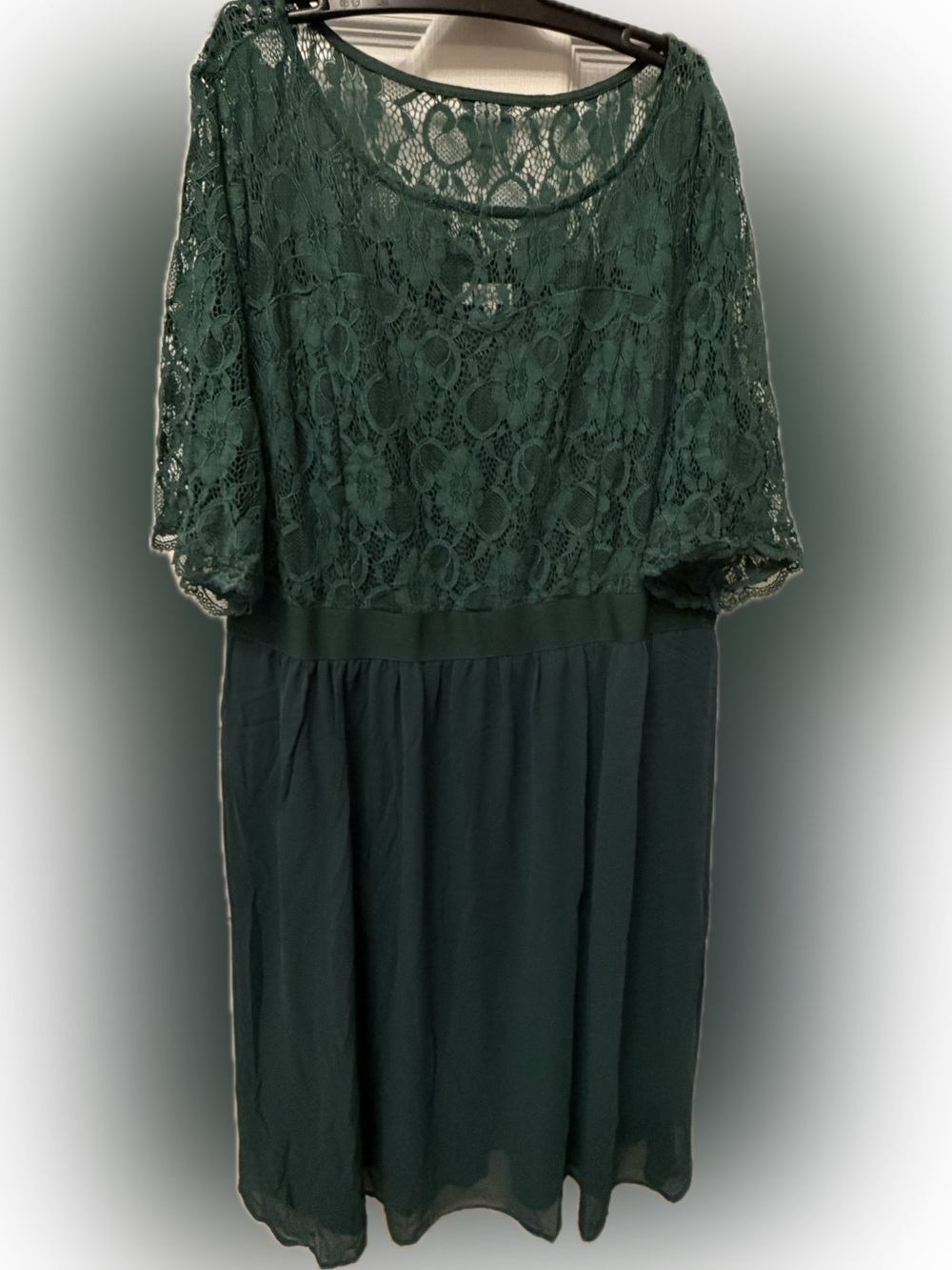 Dark Green Lace Bodice Maxi Dress Pinup Fashion NWT Size 20W